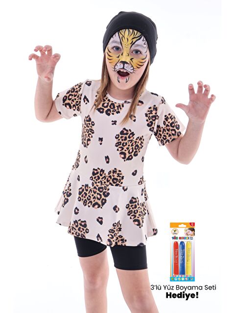 ZUZUNGA Kalp Desenli Siyah Kız Çocuk Boneli Mayo Takımı - S000516719-19351