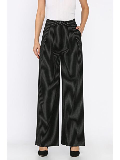 Gülseli Kadın Çizgili Palazzo Pantolon - S000445322-19351