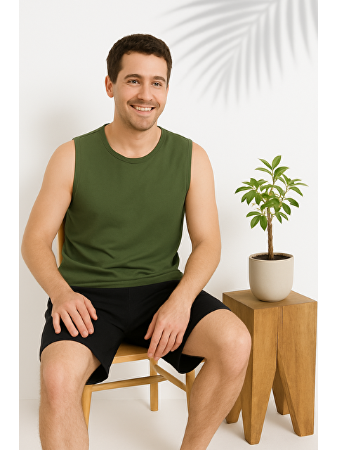 Koza İç Giyim Erkek Pamuklu Kolsuz Curve Büyük Beden Şortlu - S000422231-37472