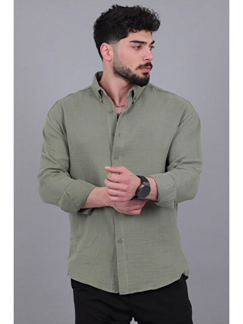 Stilkombin Oversize Müslin Yazlık Uzun Kol Gömlek MRS 202_40417