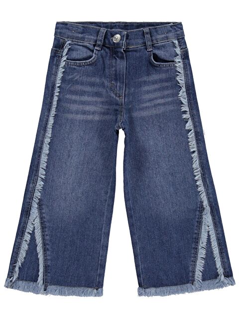 Civil Girls Püsküllü 2-5 Yaş Pantolon Jean - Mavi 4-5 Yaş - S000526333-19393