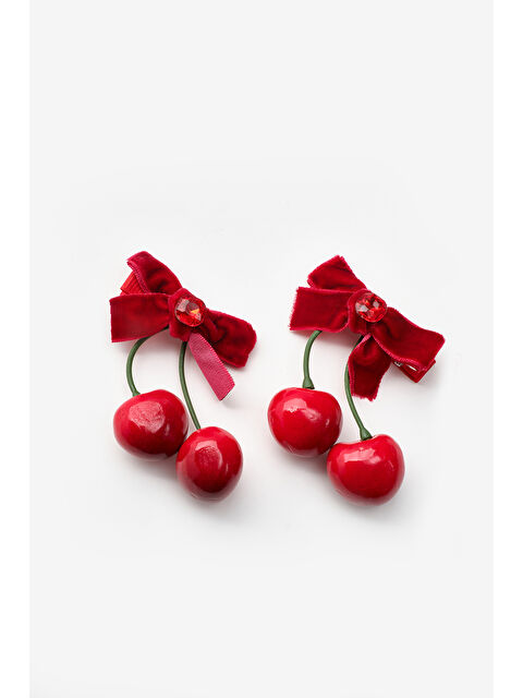 Le Mabelle Kırmızı Kiraz Figürlü 2'li Kız Çocuk Toka - S000473298-20045