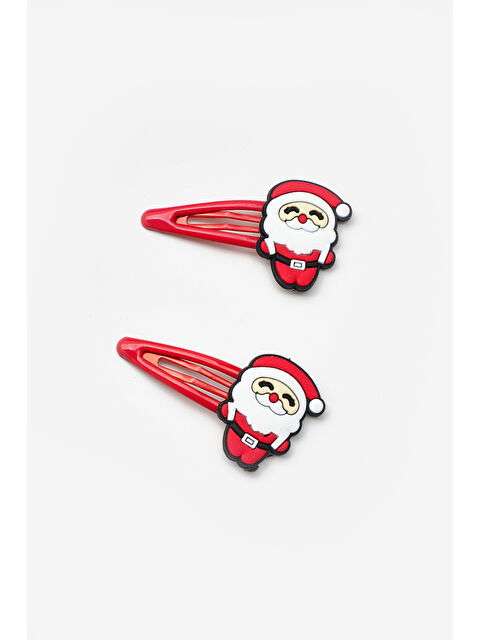 Le Mabelle Kırmızı Noel Baba Figürlü Kız Çocuk Yılbaşı Çıt Çıt Toka Set - S000473295-20045