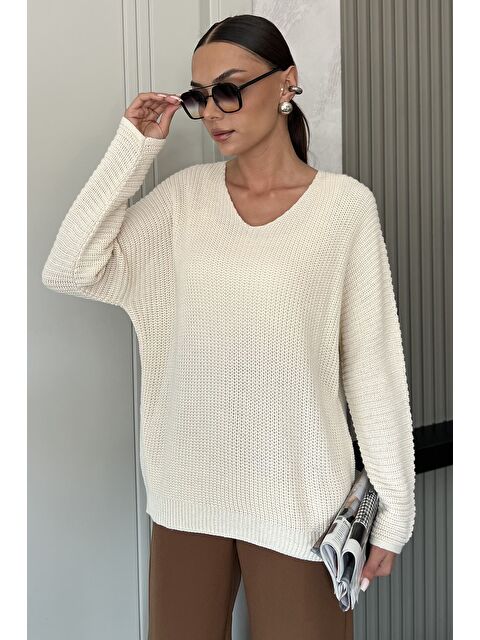 Gülseli V Yaka Salaş Triko Bluz (s,m,l,xl Uyumludur) - S000445325-19928