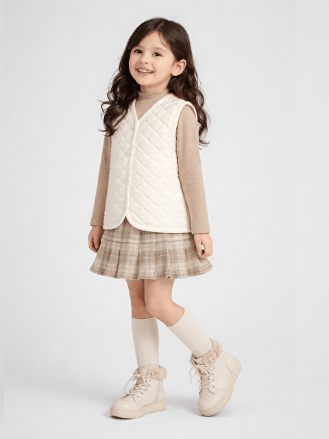 Luggi Baby Kız Çocuk Kapitone Yelek