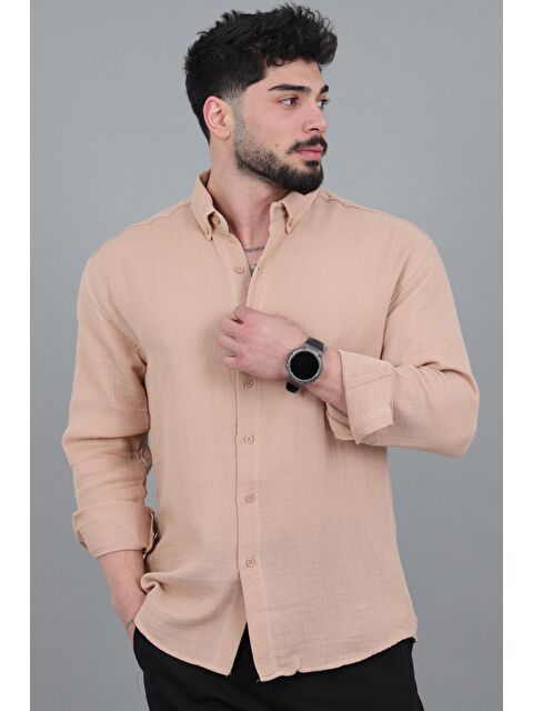 Stilkombin Oversize Müslin Yazlık Uzun Kol Gömlek MRS 202_40417