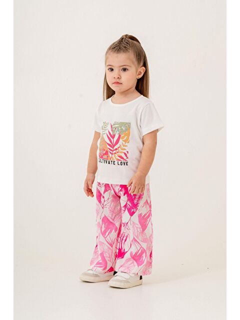 Kidex's Tatlı Çiçek Desenli Oversize Rahat Kesim Kız Bebek Takımı