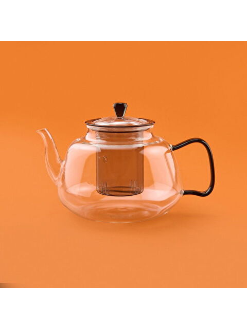 Tohana Cam Süzgeçli Demlik - Şeffaf / Antrasit - 1100 ml - S000401030-23173