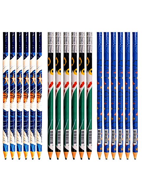 Gen-Of Pigui Karışık Desenler 18 Li Kurşun Kalem Seti - S000413030-23173