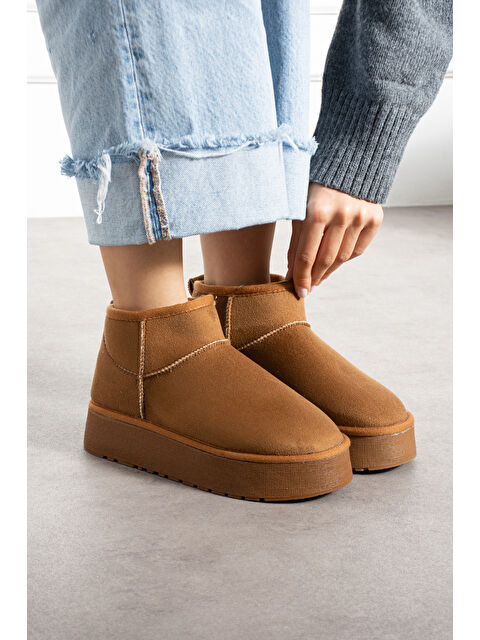 Pasyone Kadın Kalın Taban Süet İçi Kürklü Günlük Bot - S000506021-14955