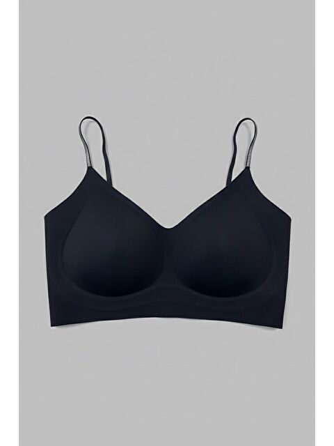 C&City Balensiz Dikişsiz Lazer İp Askılı Pedli Sütyen C26235 Siyah