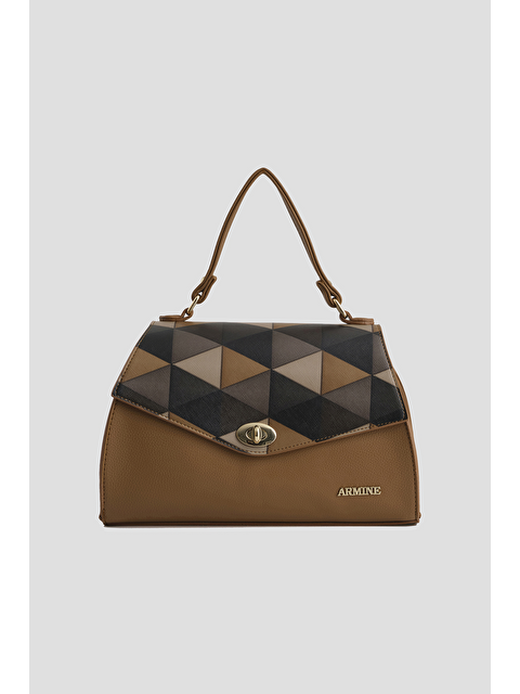 ARMİNE Ekose Çanta Taba
