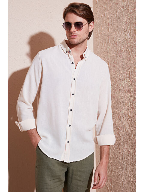 Buratti Regular Fit Uzun Kollu Düğmeli Yaka Erkek Gömlek CF25S116777 - S000358290-19966