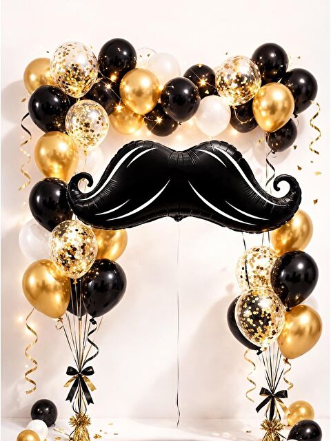 Parti Adresi Bıyık Figürlü Folyo Balon Bekarlığa Veda Parti Dekoru 100 Cm - S000522827-19351