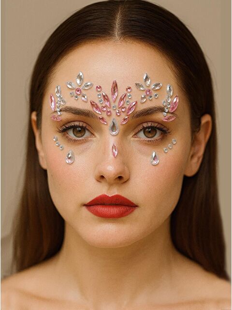 Parti Adresi Kristal Göz Taşı Vücut Süsleme Taşı Yüz Süsleme Makyaj Taşı Pembe - S000522833-20024