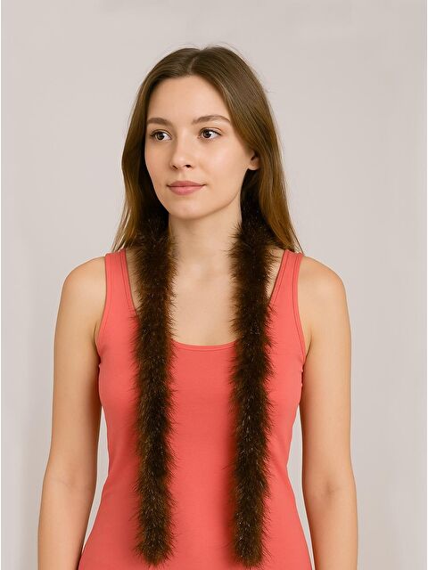 Parti Adresi Simli Otriş Tüy Bekarlığa Veda Parti Kostüm Aksesuarı Kahverengi 2 m - S000522840-19413