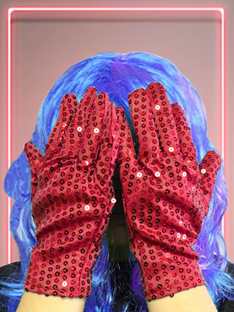 Parti Adresi Pullu Eldiven Bride Bekarlığa Veda Partisi Kostümü Kırmızı - S000522843-20045