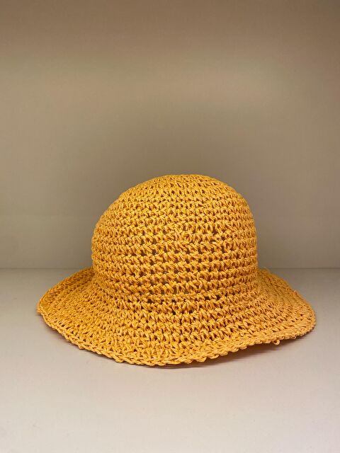 Luminos Butik Turuncu Ithal El Örgüsü Hasır Şapka Hsr2083 - S000204221-20008