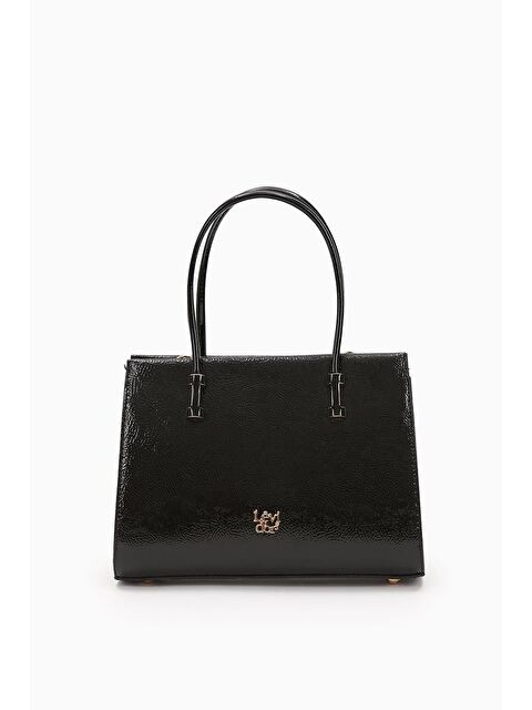 LEVİDOR Siyah Kırışık Rugan Kadın El ve Omuz Çantası 930156 - S000404472-15542