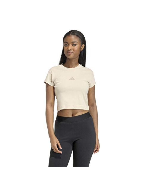 Adidas Future Icons Small Logo Baby Kadın Sarı Yuvarlak Yaka Tişört - S000527108-20072