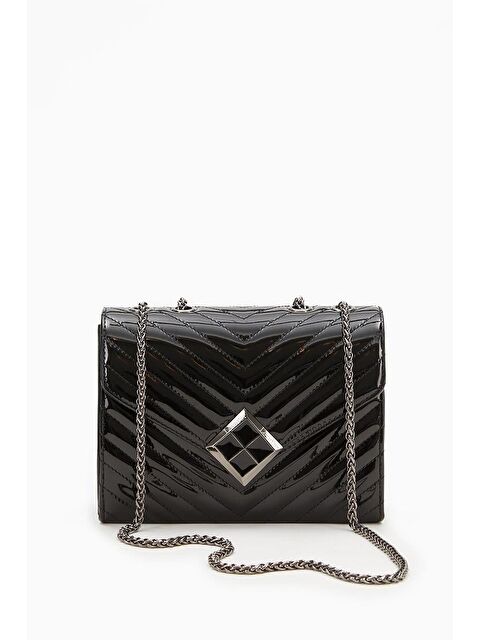 LEVİDOR Siyah Rugan Kadın Omuz Çantası 930076 - S000420224-14430