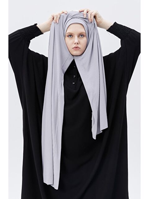 Altobeh Hazır Pratik Geçmeli Lüks Organik Çizgili Kaşkorse Şal Çapraz Hizalı - S000420225-20600