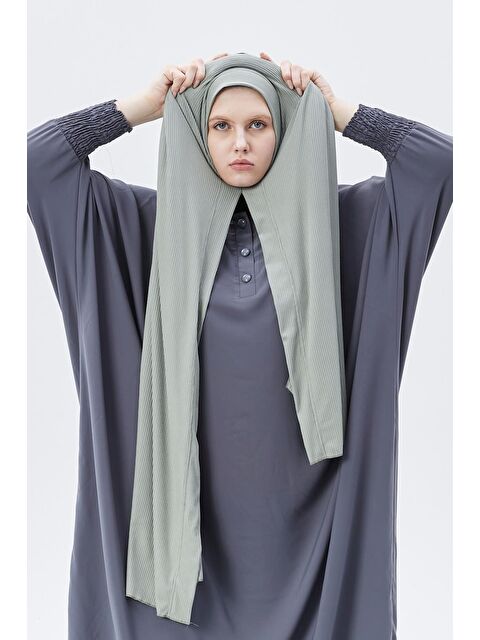Altobeh Hazır Pratik Geçmeli Lüks Organik Çizgili Kaşkorse Şal Çapraz Hizalı - S000420225-26048