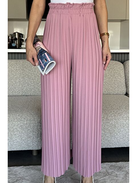 Gülseli Kadın Bel Lastikli Piliseli Bol Kesim Pantolon - S000445327-7152