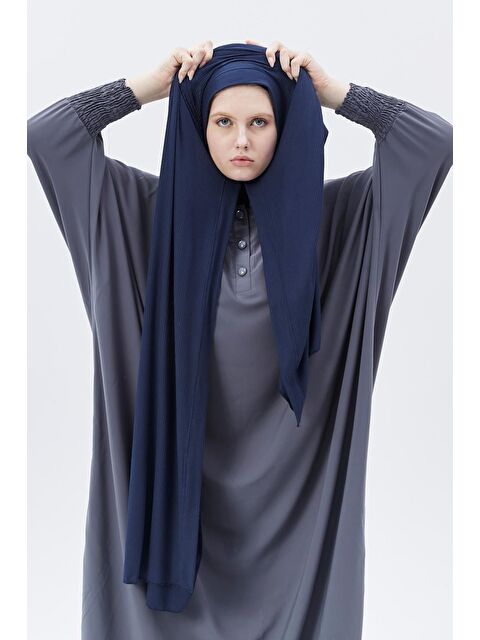 Altobeh Hazır Pratik Geçmeli Lüks Organik Çizgili Kaşkorse Şal Çapraz Hizalı - S000420225-21164