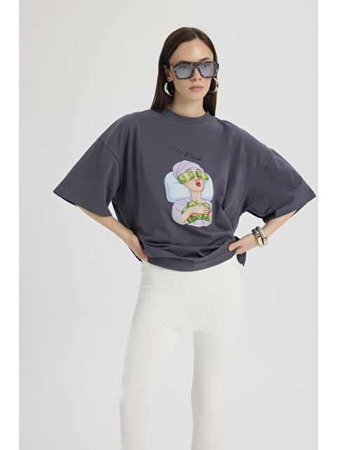 Mai Collection Mood Oversize Füme T-Shirt - S000517641-33408