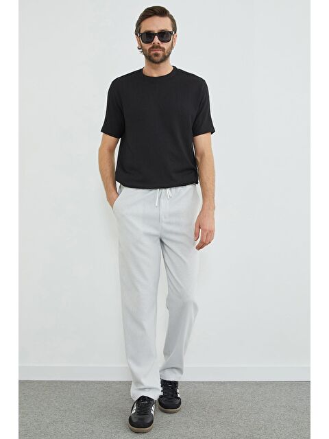 Fullamoda Çizgili Beli Lastikli Pantolon