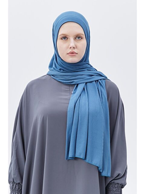Altobeh Hazır Pratik Geçmeli Lüks Organik Çizgili Kaşkorse Şal Çapraz Hizalı - S000420225-20017