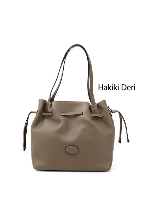 GÖNDERİ(R) Kadın BEJ-VİZON Hakiki Deri El ve Omuz Çantası - S000394204-37219