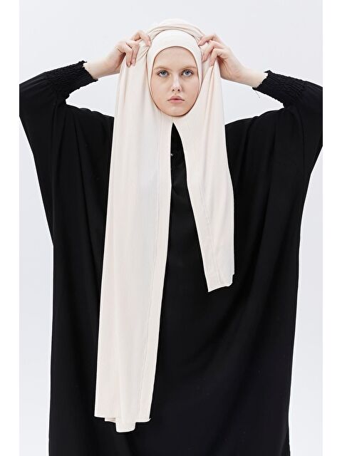 Altobeh Hazır Pratik Geçmeli Lüks Organik Çizgili Kaşkorse Şal Çapraz Hizalı - S000420225-23490