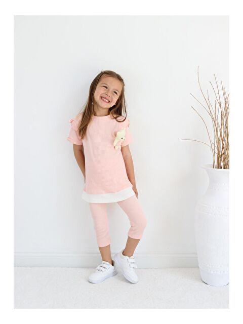 Harika Kids Kız Çocuk Ayıcık Oyuncaklı Kaprili Yazlık Basic Takım 2-5 yaş - S000141651-24085