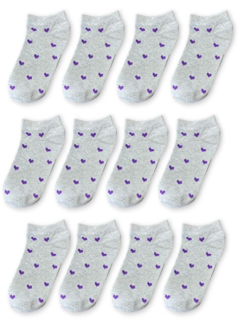 Line Smart 12'li Gri Desenli Pamuklu Patik Çorap - S000225570-22