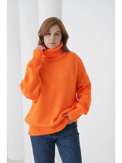 carla10 Kadın Balıkçı Yaka Kaşkorse Oversize Triko Tunik - S000501033-20013