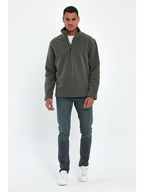 Süperlife Erkek Rahat Kalıp Softech Polar Yarım Fermuarlı Sweatshırt spr24pw20 - S000071940-17354