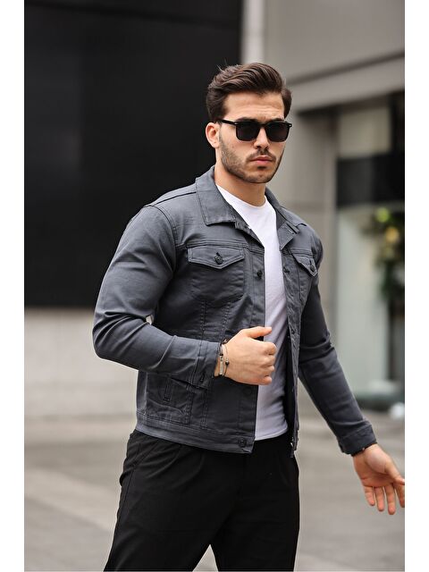 Comstar Erkek A Kalite Slim Fit Denim Jean Ceket