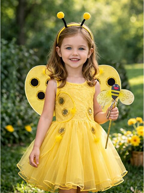 Parti Adresi Çocuk Arı Kostüm Aksesuar Seti - Kanat + Taç + Asa - S000532168-20072