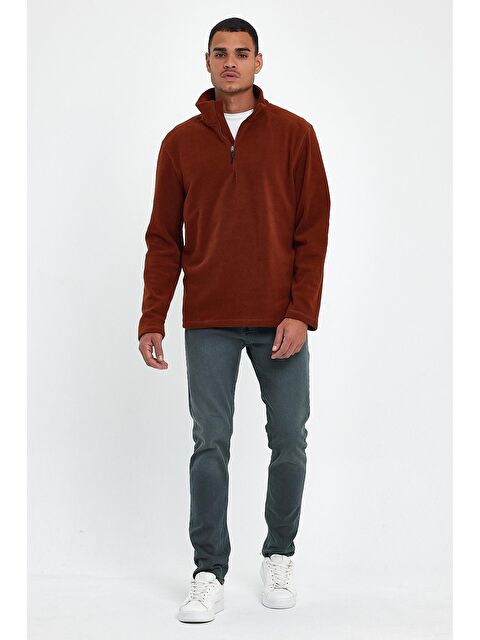 Süperlife Erkek Rahat Kalıp Softech Polar Yarım Fermuarlı Sweatshırt spr24pw20 - S000071940-19956