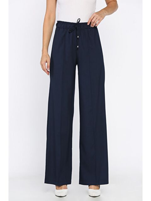 Gülseli Kadın Yüksek Bel Çimalı Bel Lastikli Palazzo Pantolon - S000445953-21164