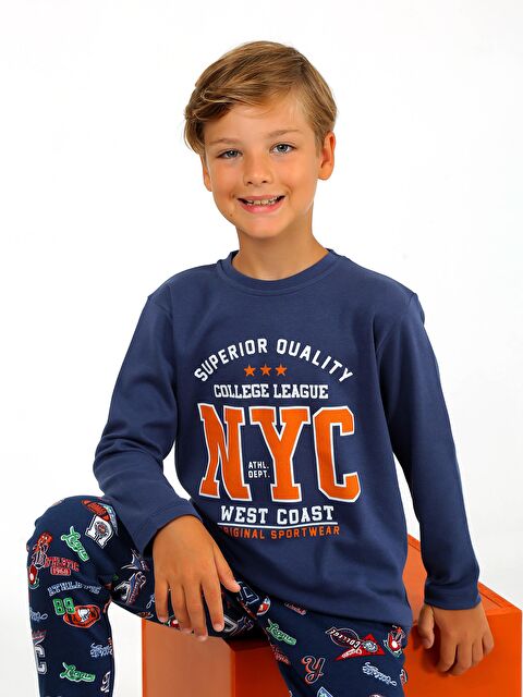Vitmo Erkek Çocuk Uzun Kollu %100 Pamuklu Pijama Takımı West Coast - S000388260-23093