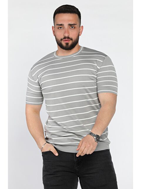 Mishar İtalia Erkek Bisiklet Yaka Çizgili Triko Tişört - S000372919-20600