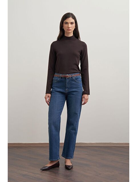 ALLDAY Mavi-Yüksek Bel Boru Paça Jean Pantolon - S000501042-17234