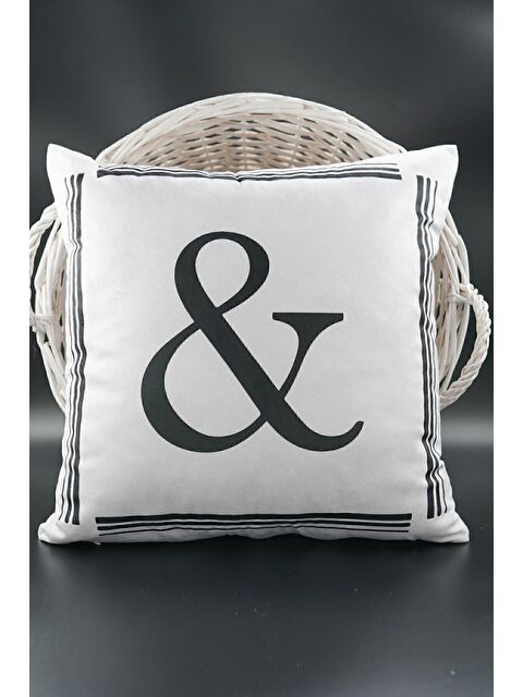 Asdiva Harfli Kırlent Kılıfı Kadife 43x43 Cm Çift Taraflı Ile Ve Sembolü Kedi Desenli Evlilik Teklifi - S000345730-20063