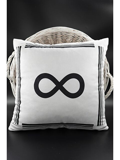 Asdiva Sonsuz Sembollü Kırlent Kılıfı Kadife 43x43 Cm Çift Taraflı Sonsuzluk Kedi Desenli Evlilik Teklifi - S000345732-20063