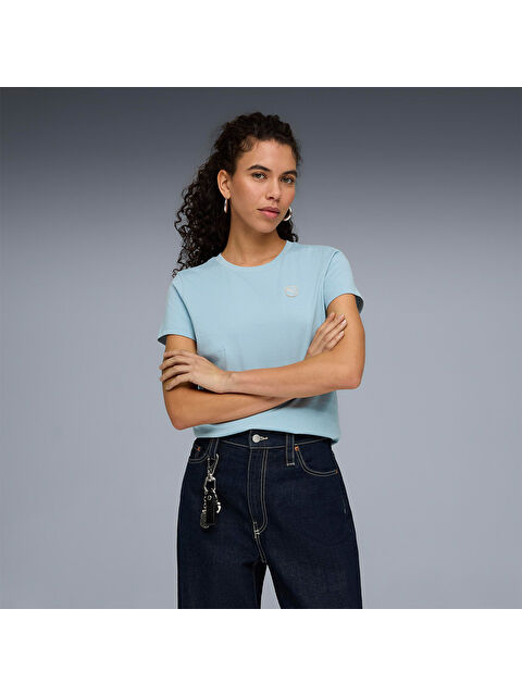 Puma Essential Elevated Kadın Turkuaz Tişört - S000513432-20055