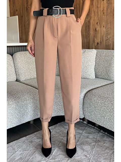 Gülseli Kadın Kemer Aksesuarlı Duble Paça Pantolon - S000445341-19966