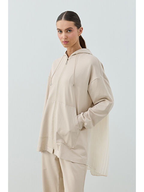 Remsa Pilise Şifon Detay Ceket Pantolon Takım 1624 Bej